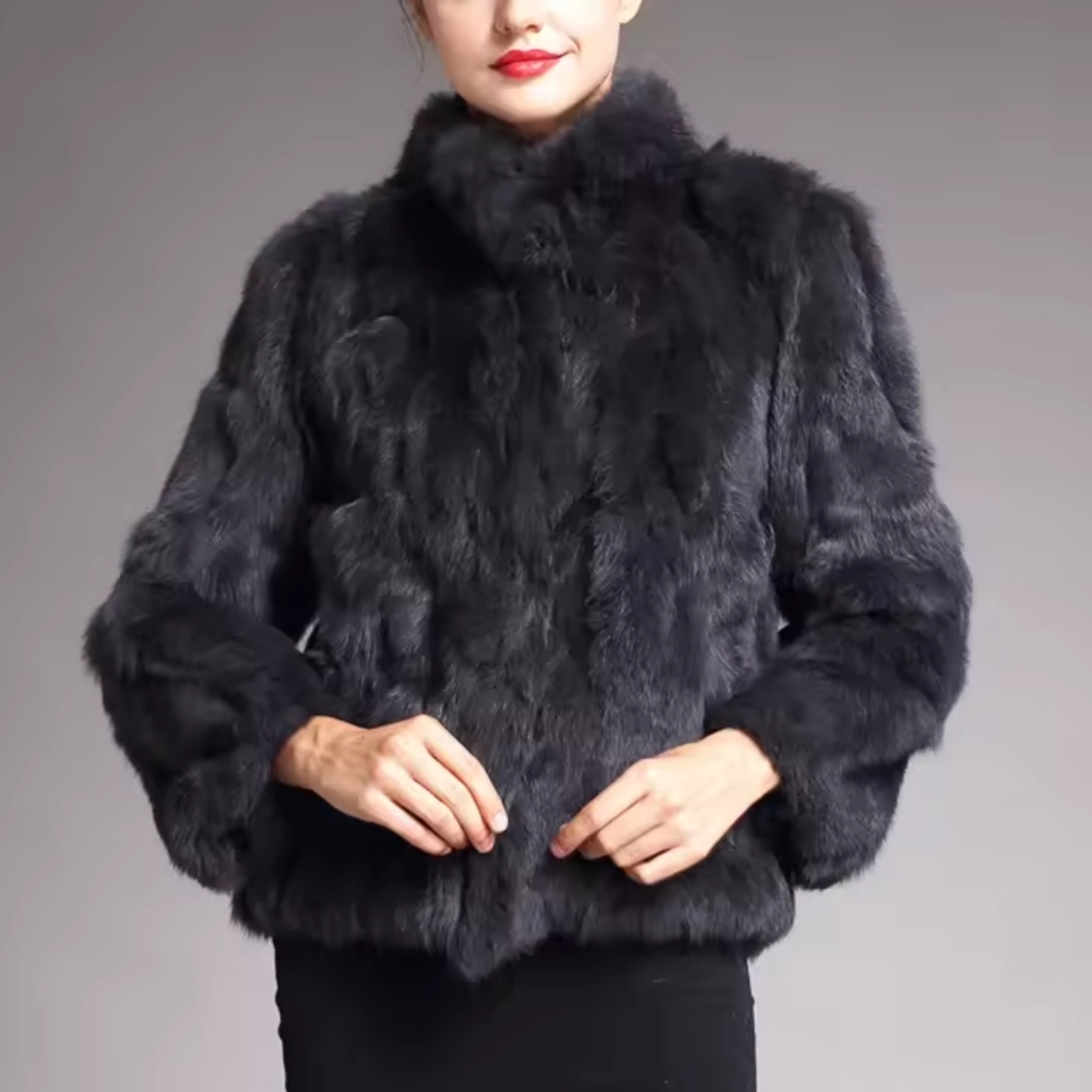 Natural Rabbit Fur Coat Women Winter Jacket Real - Picture 6 of 16